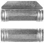 Ramrod pipe, nickel silver, forward pipe with lug for pin, Golden Age, octagon with ringed ends, for 7/16" ramrod
